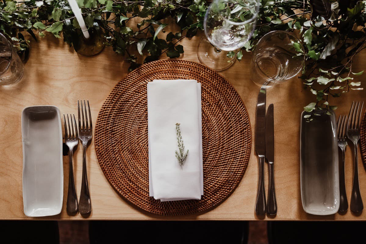Modern rustic place setting